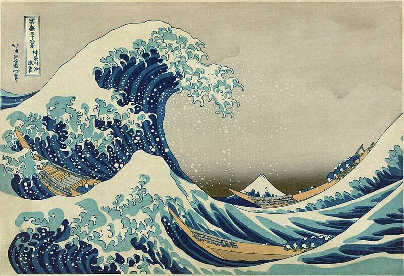 The Great Wave at Kanagawa. Designed by Hokusai

